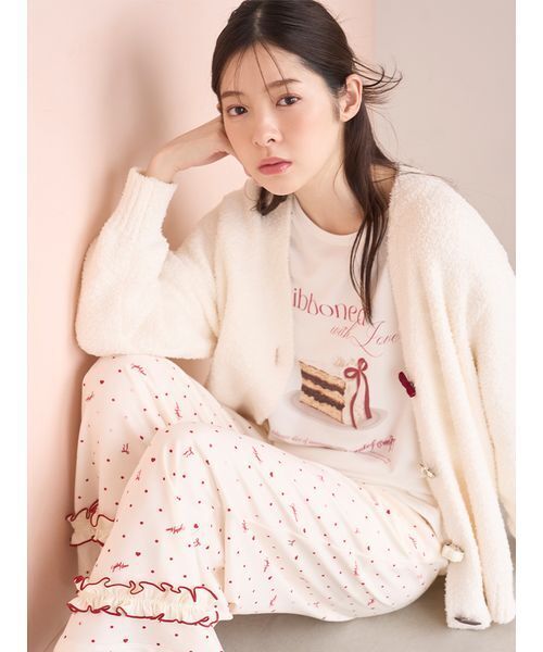 SNIDEL HOME パジャマ ルームウェア ハートドット柄ロングパンツ