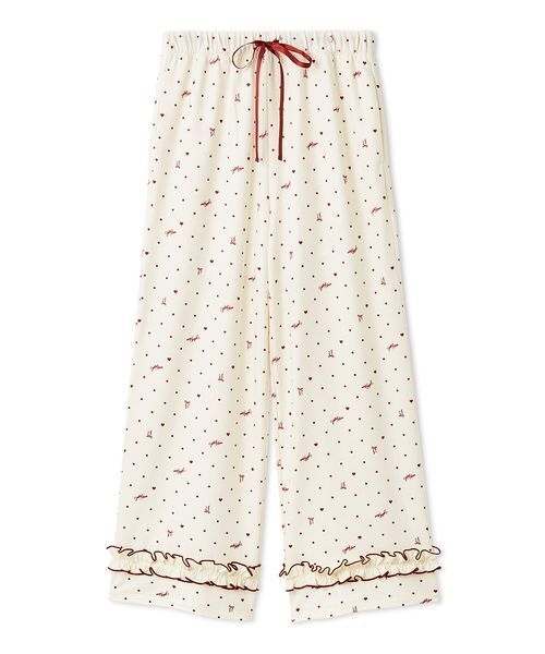 SNIDEL HOME パジャマ ルームウェア ハートドット柄ロングパンツ