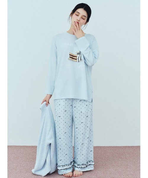 SNIDEL HOME パジャマ ルームウェア ハートドット柄ロングパンツ