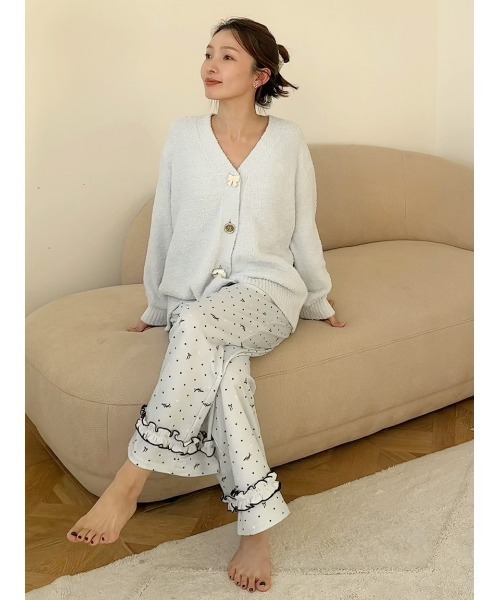 SNIDEL HOME パジャマ ルームウェア ハートドット柄ロングパンツ