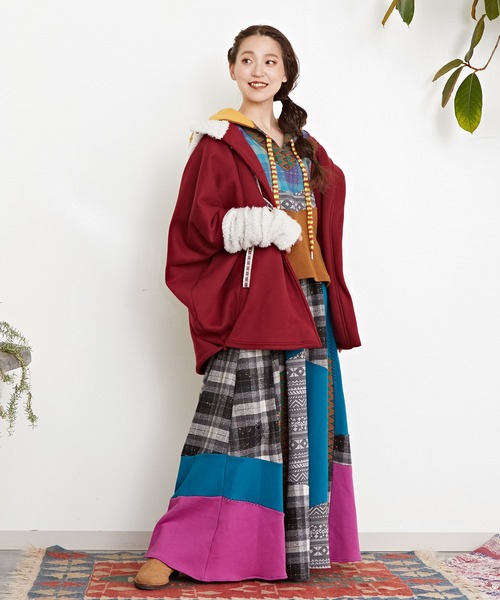 「チャイハネ」 「Amina」ジャケット FREE レッド レディース_画像7