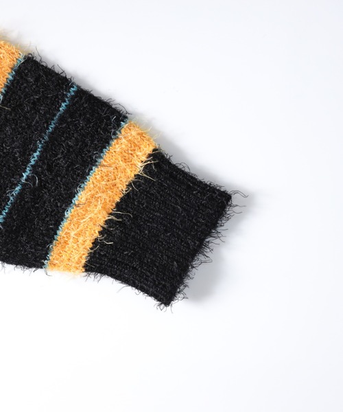 「NYLAUS」 「patina」ニットカーディガン L ブラック メンズ_画像4