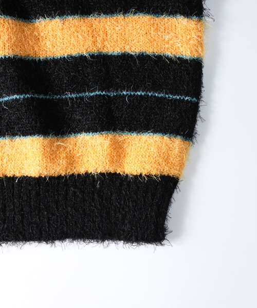 「NYLAUS」 「patina」ニットカーディガン L ブラック メンズ_画像6