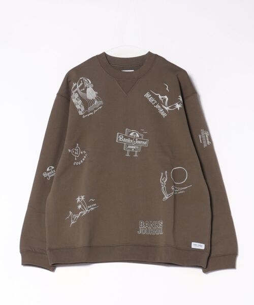 【未使用】BANKS バンクス WILOW FLEECE トレーナー ロゴ プリント M ブラック AFL0238 メンズ BANKS（バンクス） トレーナー スウェット CREW / BANKS JOURNAL
