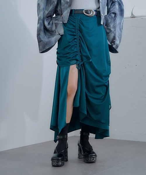 HARE（ハレ） ロング スカート ギャザー2WAYスリットスカート(HARE