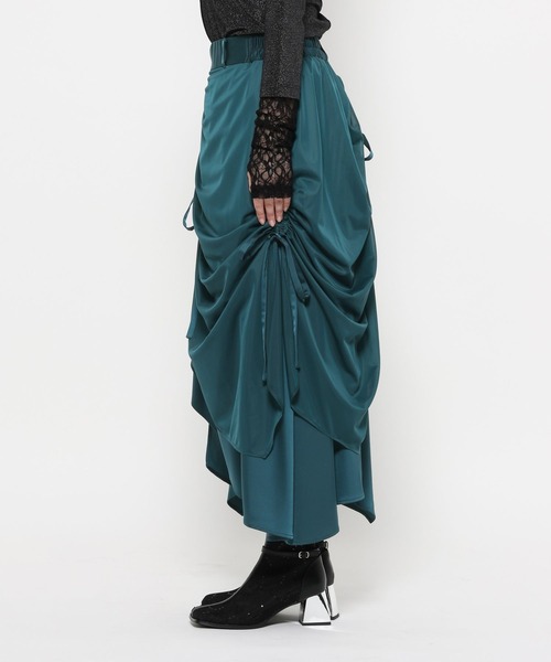 HARE ギャザースカート ロングスカート スカート HARE（ハレ） スカート ギャザー2WAYスリットスカート(HARE