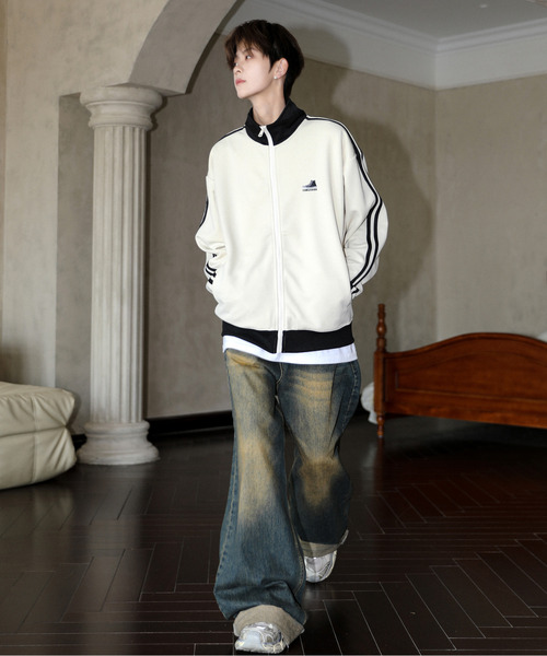 「CONVERSE」 ジャージブルゾン MEDIUM ネイビー メンズ_画像3