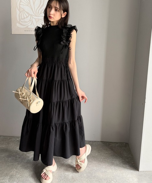 「mily bilet」 ドッキングワンピース LARGE ブラック レディース_画像6