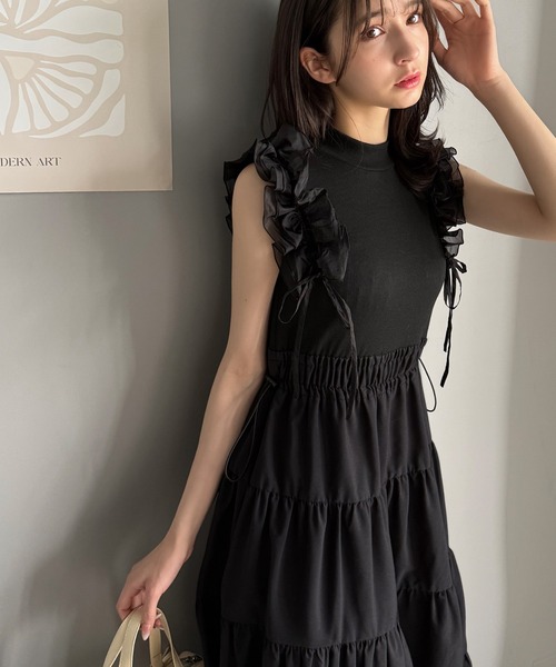 「mily bilet」 ドッキングワンピース LARGE ブラック レディース_画像8