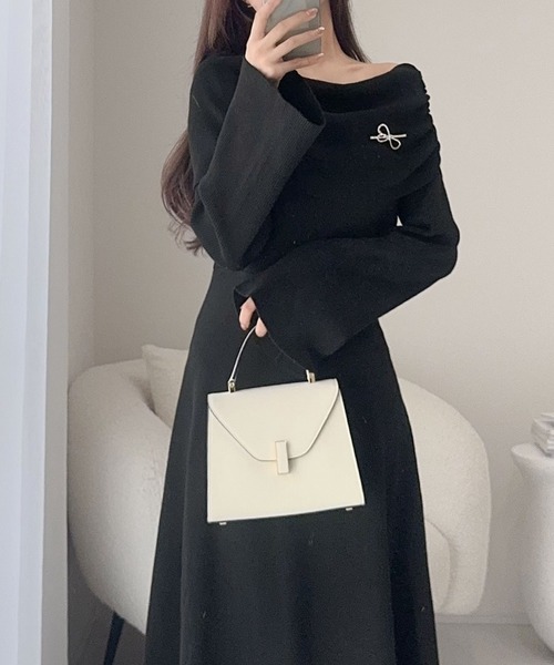 「mily bilet」 ニットワンピース X-LARGE グレー レディース_画像3