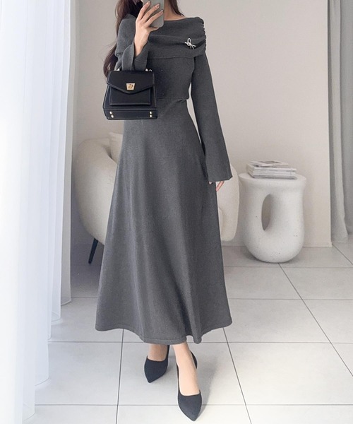 「mily bilet」 ニットワンピース X-LARGE グレー レディース_画像6