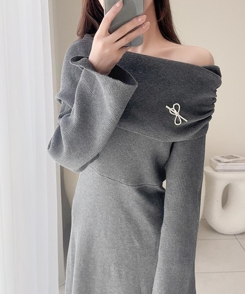「mily bilet」 ニットワンピース X-LARGE グレー レディース_画像7