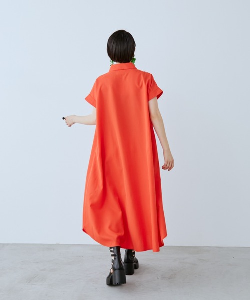 ワンピース フリルシャツワンピースの画像