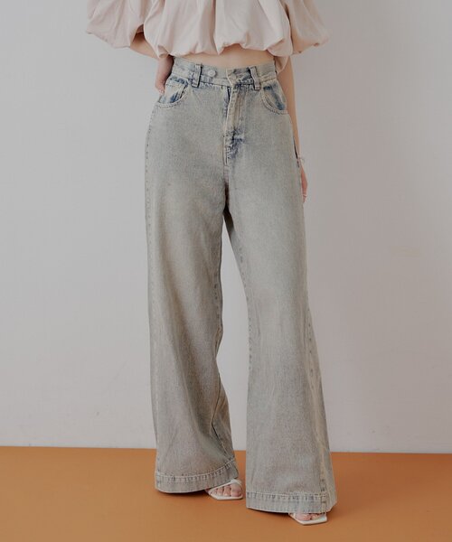 「Chico」 デニムパンツ SMALL ベージュ レディース_画像3