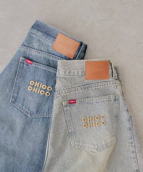 「Chico」 デニムパンツ SMALL ベージュ レディース_画像8