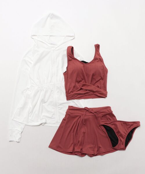 LAETITIA（レリッタ） 水着 リブフロントクロスラッシュ付き4点セット