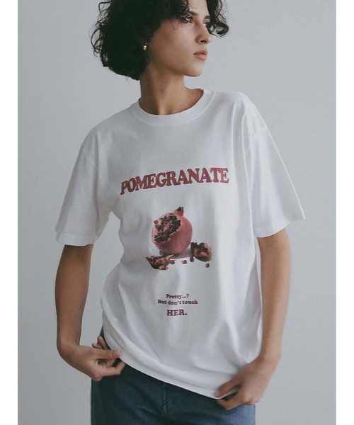 POMEGRANATE プリント Tシャツ 半袖 HER. tシャツ 半袖 POMEGRANATE T-shirt レディース : ZOZOTOWN Yahoo