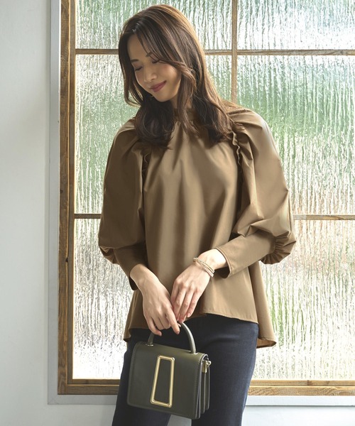 「RUIRUE BOUTIQUE」 長袖ブラウス S カーキ レディース_画像2