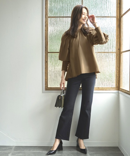 「RUIRUE BOUTIQUE」 長袖ブラウス S カーキ レディース_画像4