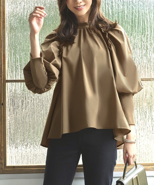 「RUIRUE BOUTIQUE」 長袖ブラウス S カーキ レディース_画像5