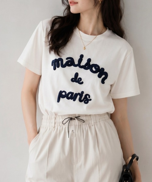 sakishimatokyo tシャツ 半袖 立体ロゴ/チェーン刺繍Tee/Tシャツ