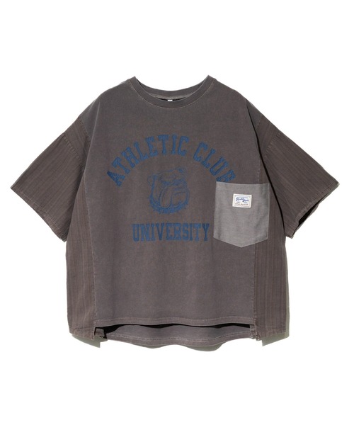 Lupilien（ルピリアン） tシャツ 半袖 天竺 x ストライプ リメイクTEE