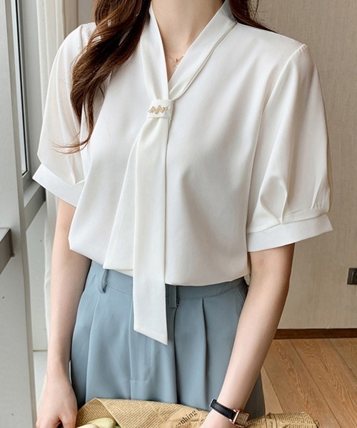 「Miniministore」 半袖ブラウス L ホワイト レディース_画像3