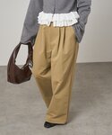 ワイドパンツ チノパン 2タックワイドストレッ...の詳細画像5