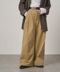 ワイドパンツ チノパン 2タックワイドストレッ...の詳細画像3