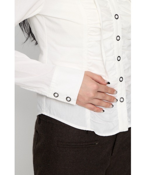 ブラウス シャツ V  NECK GATHER シャツ レディース | LAGUA GEM | 19