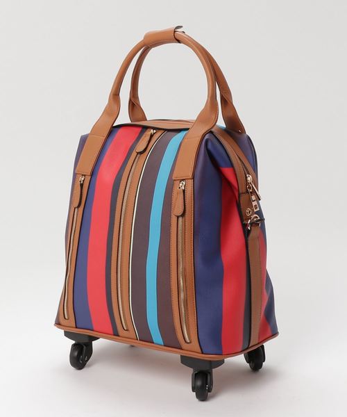 スーツケース 4輪マルチストライプ柄親子キャリーBAG