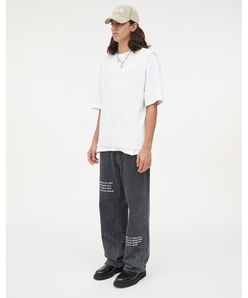 ベスト・ジレ No.0192 lace vest SHIRT OY ベスト ジレ 「OY/オーワイ」STRIPE LOGO KNIT VEST