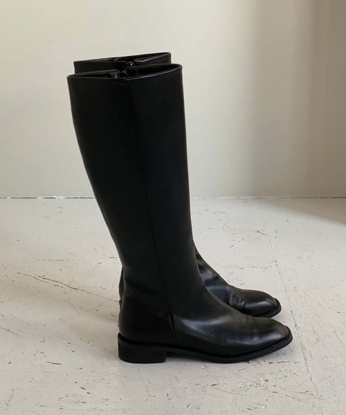 chuclla ブーツ サイドファスナー フラットロングブーツ chs22a002