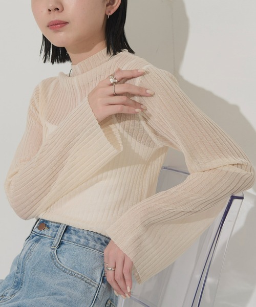 Aunt Marie's（アントマリーズ） ブラウス シャツ ハイネックシアー