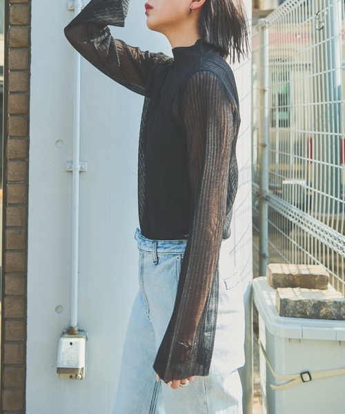 Aunt Marie's（アントマリーズ） ブラウス シャツ ハイネックシアー