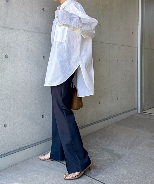 evernavy パンツ ポンチスリットパンツ レディース : ZOZOTOWN Yahoo