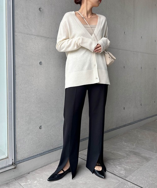 evernavy パンツ ポンチスリットパンツ レディース : ZOZOTOWN Yahoo