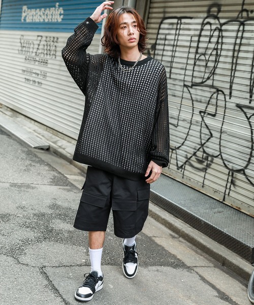 jaded london ボーダーメッシュオーバーサイズニット 入手困難】jaded london ボーダーメッシュオーバーサイズニット