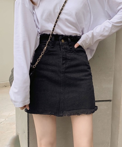NinaetLina（ニナエリナ） デニムスカート デニムミニAラインスカート