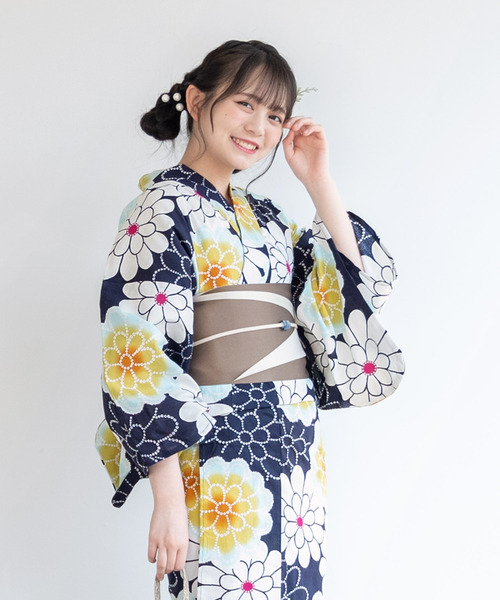SOUBIEN 夏を彩るレディース浴衣2点セット （浴衣＋帯） SOUBIEN 浴衣 夏を彩るレディース浴衣2点セット （浴衣＋帯