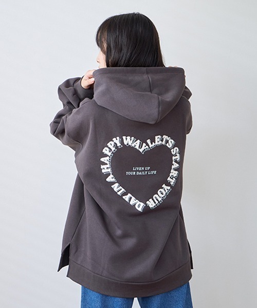 LOVETOXIC パーカー バックハート裏起毛BIGパーカ キッズ : ZOZOTOWN