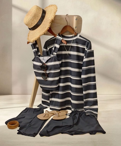 オシャレボ/ラッシュガード5点セットXL グレイッシュブルー OSYAREVO（オシャレボ） 水着 レディース : ZOZOTOWN Yahoo!店 - 通販