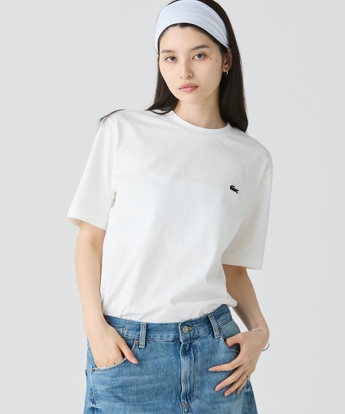 【未使用】LACOSTE　バーシティグラフィックプリントクルーネック半袖Tシャツ セール】バーシティグラフィックプリントクルーネック半袖T