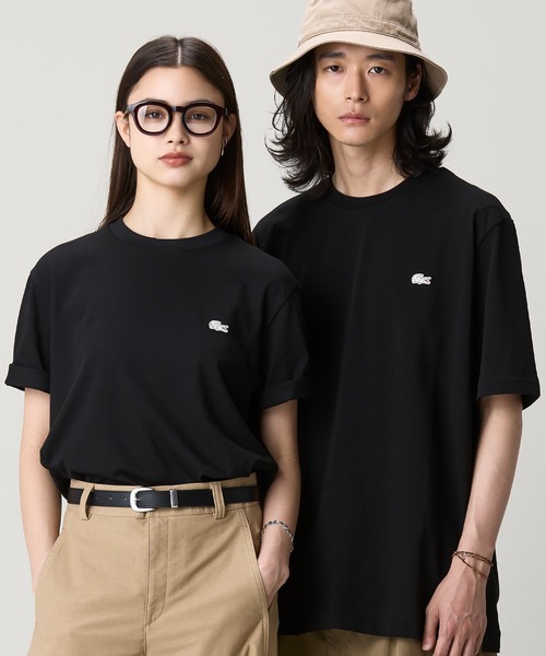 ★新品タグ付き★LACOSTE半袖Tシャツブラック(バックプリント有)ラコステ LACOSTE（ラコステ） tシャツ ヘビーウェイト オーバーサイズバック