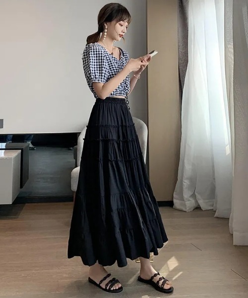 JAYRO（ジャイロ） スカート ティアードフレアロングスカート