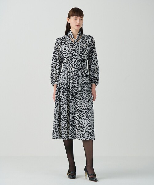 ワンピース レオパードドレープドレス グレースコンチネンタル ワンピース