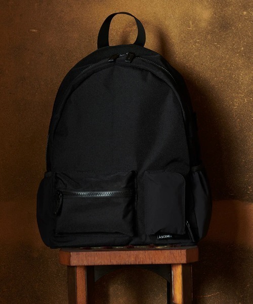 A scene ブラック　リュック セール】A SCENE/エーシーン/Pocket day pack（バックパック