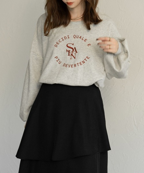 トレーナー スウェット アームバルーングラフィックロゴプリント長袖スウェット レディース BENDER TOKYO トレーナー スウェット 「BENDER TOKYO」オーバー