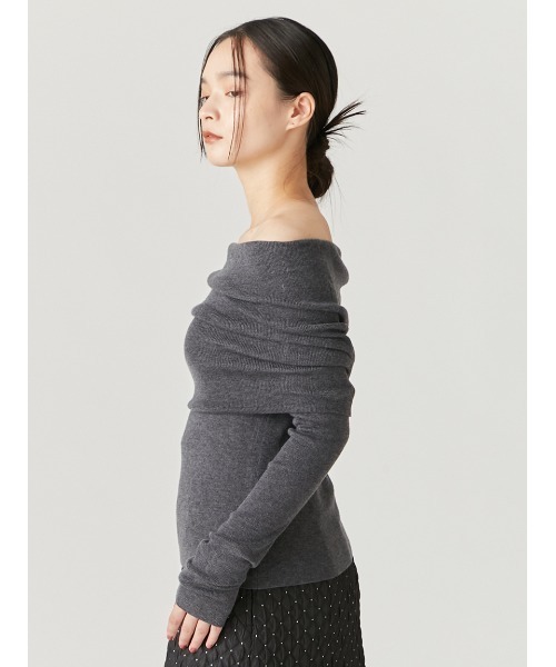 FRAY I.D ニット ドレープギャザーオフショルニットプルオーバー 