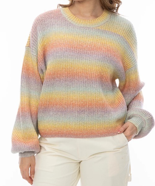ニット セーター RVCA レディース DIP IN SWEATER セーター/ルーカグラデーションクルーネックセーター レディース
